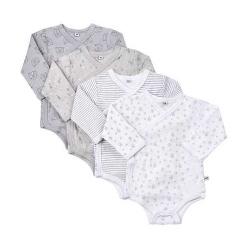 Pippi - Pippi Slå-om-Body 4-pak - Harbor Mist - Str. 80