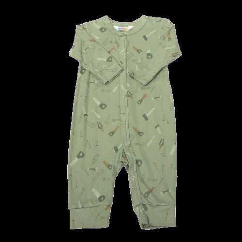 Joha Natdragt i Bambus - Støvet Grøn med Værktøj str. 60