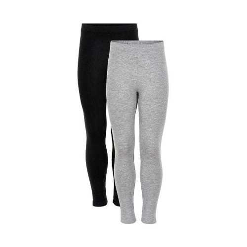 Minymo - Leggings Basic 2-pak (Grå/Sort) - 110